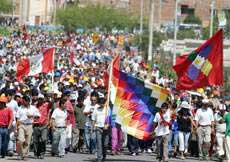 Streikende Cocabauern in Huanuco