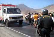 Straßenblockade in Coishco / Ancash