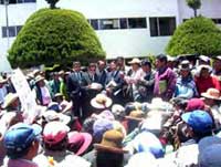 Proteste von Einzelhändler in San Roman/ Puno