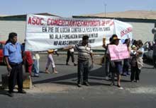 Demonstration der Obsthändler in Tacna