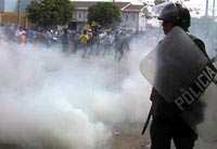 Protest der Bauarbeiter in Chiclayo