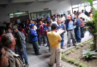 Proteste von Bauarbeitern in Chimbote