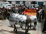Proteste von entlassenen Staatsbediensteten in Huancayo