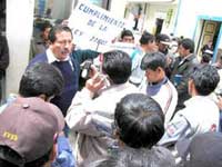 Demonstration von rechtswidrig entlassenen Staatsbediensteten in Puno