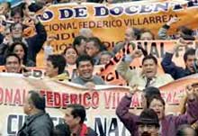 Demonstration von Universitätsdozenten in Lima