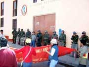 Proteste von streikenden Universitätsdozenten in Ayacucho