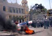 Proteste von streikenden Universitätsdozenten in Chiclayo)