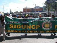 Kundgebung von Dozenten in Huancayo