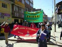 Proteste von Angestellten des Bildungsministerium in Huancayo