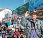 Demonstration von Arbeitern des Bergwerks Tintaya in Espinar