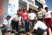 Protestierende Studenten in Chiclayo