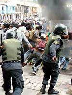 Proteste von Studenten in Huancayo