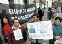 Protest gegen die Straffreiheit von Alan Garcia im Fall Accomarca