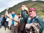 Proteste der Bewohner von Hualgayoc gegen die Umweltverschmutzung durch den Bergbau