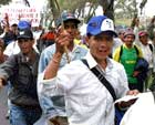 Protestmarsch in Huancaamba gegen das Bergbauunternehmen Majaz