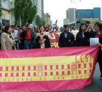 Demonstration der Universitätsdozenten in Lima