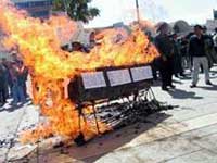 Demonstration von Pensionären in Huancayo