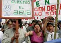 Demonstration gegen die Privatisierung der Wasserversorgung in Huancayo