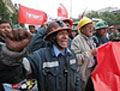 Proteste von Bergarbeitern in Lima