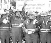 Proteste von Berarbeitern in Cerro de Pasco