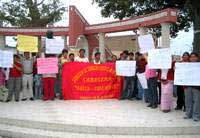 Proteste der Arbeiter der Zuckerfabrik Pucalá