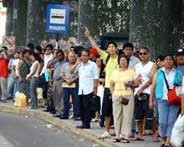 Streik des öffentlichen Nahverkehrs in Lima