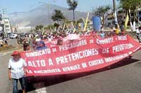 Protestmarsch der Fischer in Chimbote