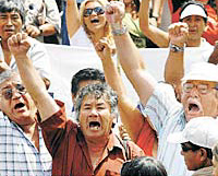 Manifestación primero de mayo en Lima