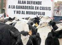 Proteste von Milchbauern in Lima