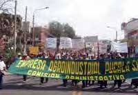Demonstration der Arbeiter von Pucalá