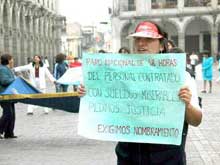 Demonstration der Beschäftigten des Gesundheitsministeriums in Arequipa