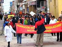 Warnstreik von Krankenhauspersonal in Huancayo