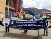 Demonstration von Beschäftigten des GEsundheitsministeriumns in Pasco