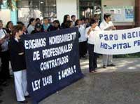Warnstreik der Angestellten der staatlichen Krankenhäuser in Chiclayo