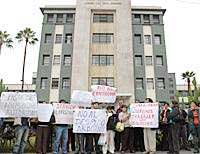 Proteste der Beschäftigten des Militärkrankenhauses in Lima