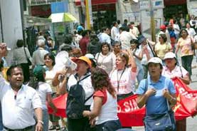 Demonstration der Lehrer in Chiclayo
