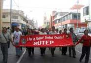 Protestierende Lehrer in Chiclayo