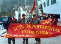 Streikende Lehrer in Huancavelica
