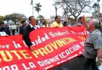 Demonstration von Lehrern in Trujillo