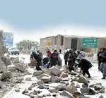 Straßenblockade von Bauern des Tals Tambo in Arequipa