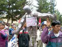 Proteste der Bewohner von Taray in Cusco