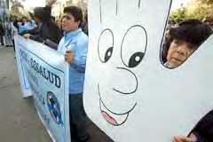 Proteste von Medizintechnikern der Sozialversicherung in Lima