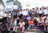 Proteste von Zivilangestellten der Armee in Tumbes