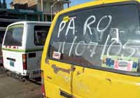 Streik der Transportunternehmen in Piura