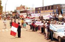 Streik der Busunternhemen in Tacna